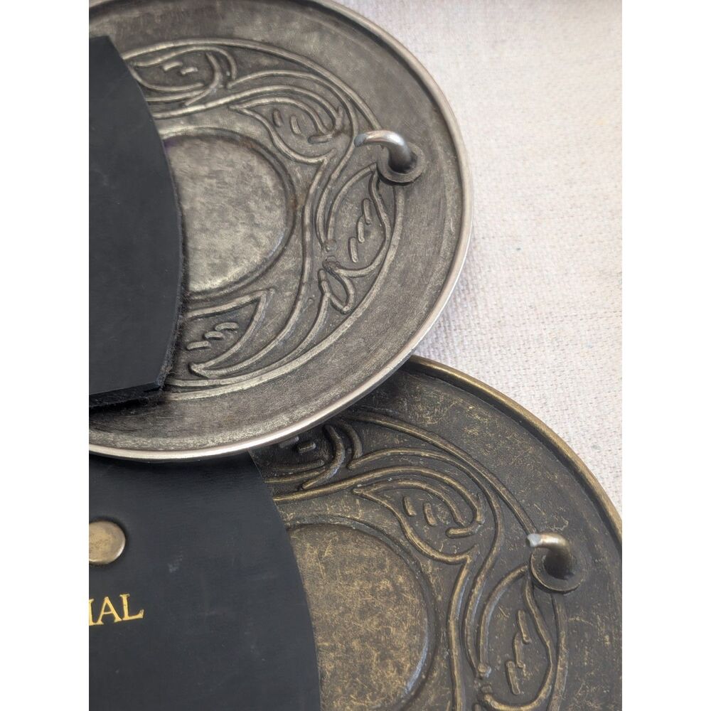 Lot 2 Western Concho Belts 44" Black Brown Studded Boho Cowgirl Y2K